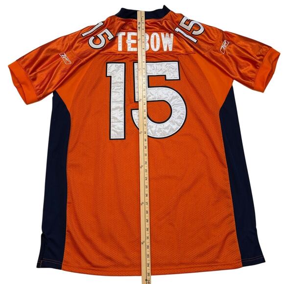 Denver Broncos Tim Tebow #15 Football Jersey Orange Size 54 2XL Reebok - Picture 7 of 9